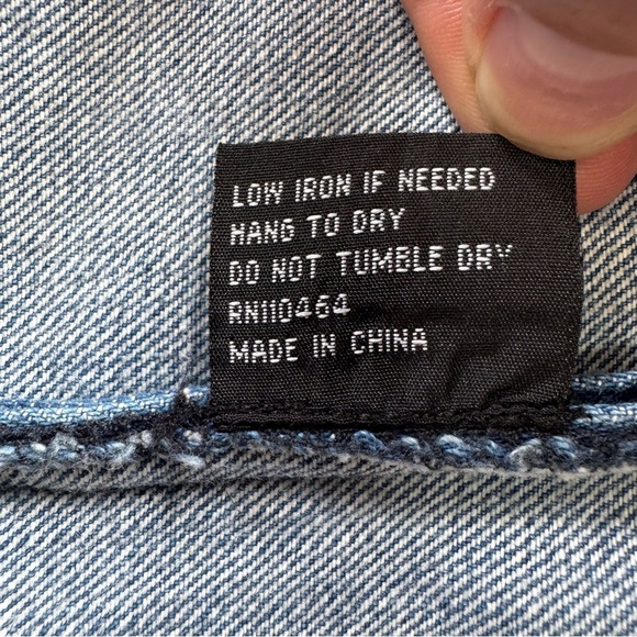 Montana Co Blue Denim Jean Jacket with Studded Details and Scalloped Bottom - Picture 12 of 12